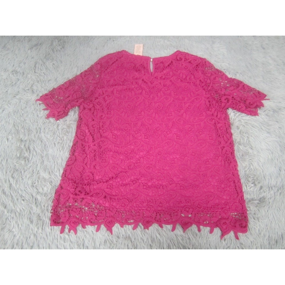 Philosophy Shirt Womens Large Pink Floral Short Sleeve Casual Scoop Neck - Picture 5 of 8